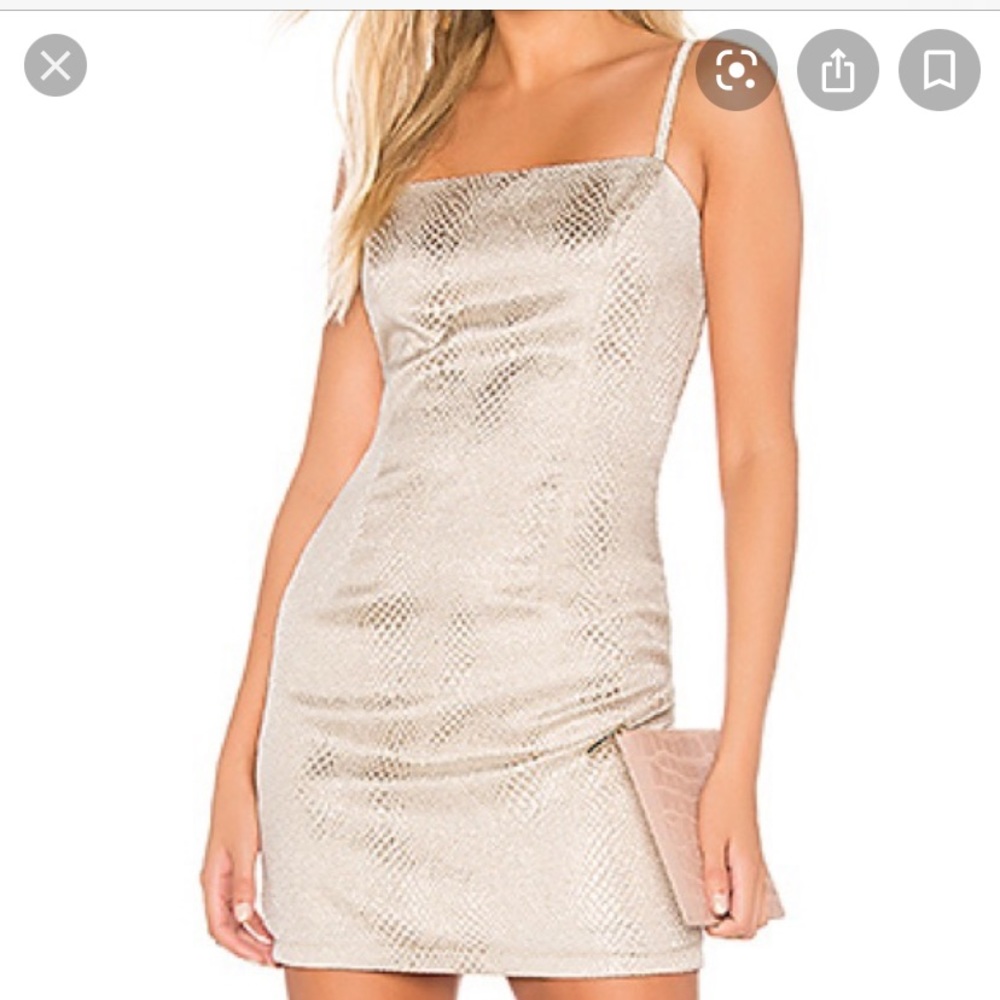Superdown Gold Snakeskin Mini Dress
